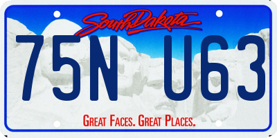 SD license plate 75NU63