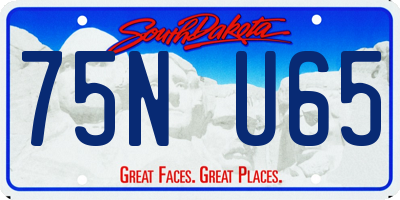 SD license plate 75NU65