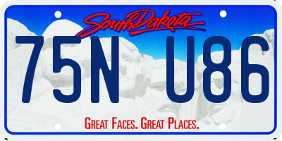 SD license plate 75NU86