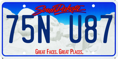SD license plate 75NU87