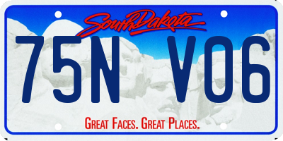 SD license plate 75NV06