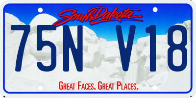 SD license plate 75NV18