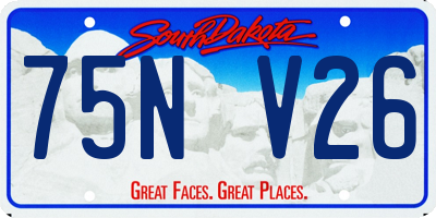 SD license plate 75NV26