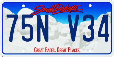 SD license plate 75NV34