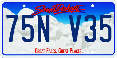 SD license plate 75NV35