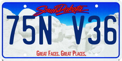 SD license plate 75NV36