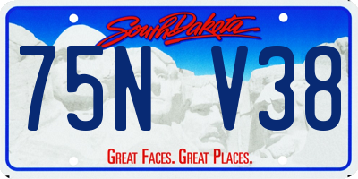 SD license plate 75NV38