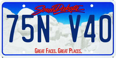 SD license plate 75NV40