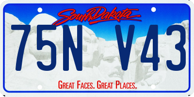 SD license plate 75NV43