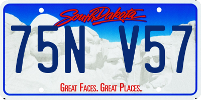 SD license plate 75NV57