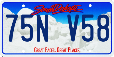 SD license plate 75NV58