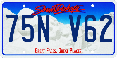 SD license plate 75NV62