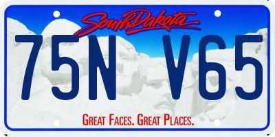 SD license plate 75NV65