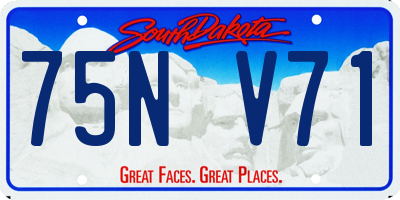 SD license plate 75NV71
