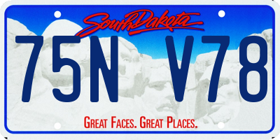 SD license plate 75NV78