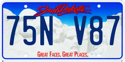 SD license plate 75NV87