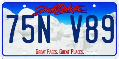 SD license plate 75NV89