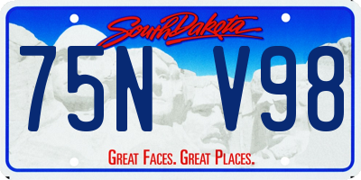 SD license plate 75NV98