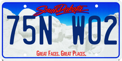 SD license plate 75NW02