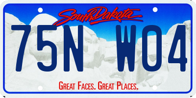 SD license plate 75NW04