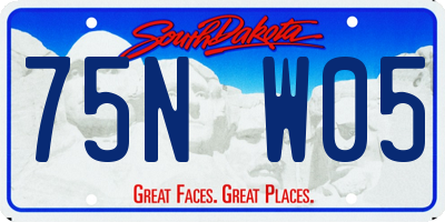 SD license plate 75NW05
