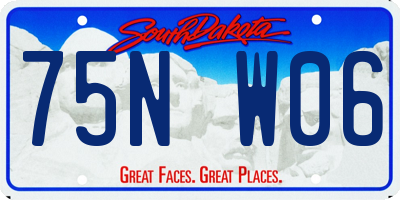 SD license plate 75NW06