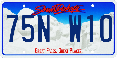 SD license plate 75NW10