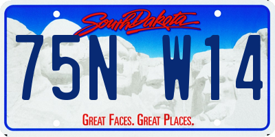SD license plate 75NW14
