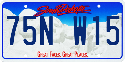 SD license plate 75NW15