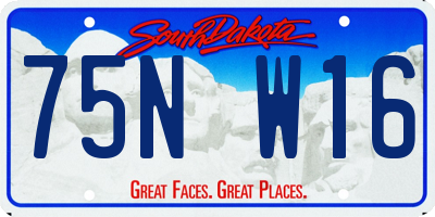 SD license plate 75NW16