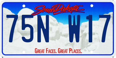 SD license plate 75NW17
