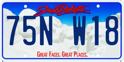 SD license plate 75NW18