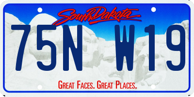SD license plate 75NW19