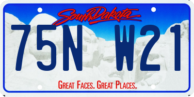 SD license plate 75NW21