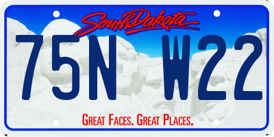SD license plate 75NW22