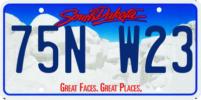 SD license plate 75NW23