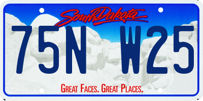SD license plate 75NW25