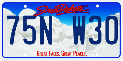 SD license plate 75NW30