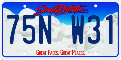 SD license plate 75NW31