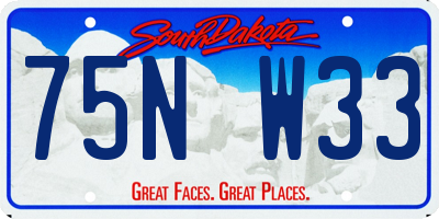 SD license plate 75NW33