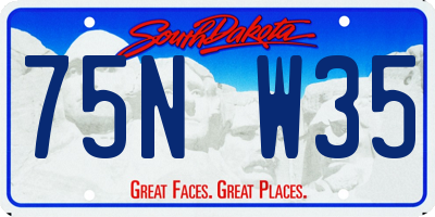 SD license plate 75NW35