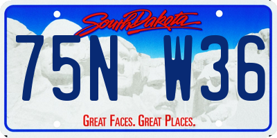 SD license plate 75NW36