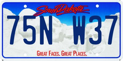 SD license plate 75NW37