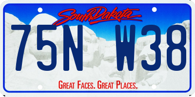SD license plate 75NW38