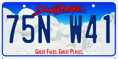 SD license plate 75NW41