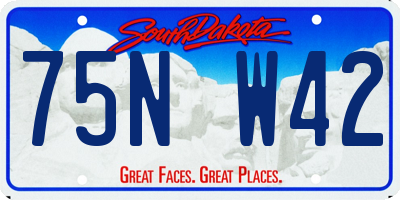 SD license plate 75NW42