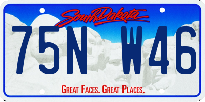 SD license plate 75NW46