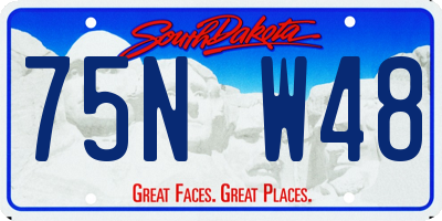 SD license plate 75NW48
