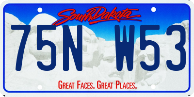 SD license plate 75NW53
