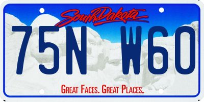 SD license plate 75NW60